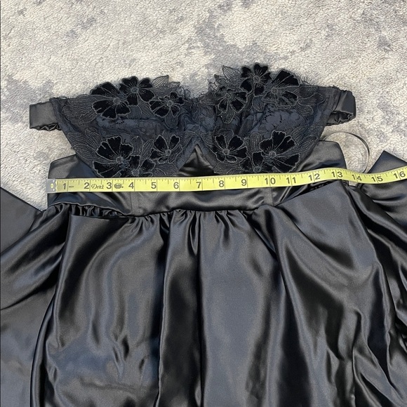 NWT For Love & Lemons Virginia Satin Lace Babydoll Strapless Dress with Gloves M - Picture 10 of 16